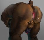 after_sex anthro anus balls bent_over big_butt biped bodily_fluids brown_body brown_fur butt cum cum_in_ass cum_inside cum_on_balls cum_on_butt erection foreskin fur genital_fluids genitals grey_background humanoid_genitalia humanoid_penis kneeling male messy musclegut muscular muscular_anthro muscular_male nude overweight overweight_anthro overweight_male partially_retracted_foreskin penis pose presenting presenting_hindquarters pubes rear_view simple_background solo standing thick_thighs cathricorn bear brown_bear grizzly_bear mammal ursine 2017 alternate_version_at_source signature