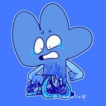blood blue_background blue_blood bodily_fluids colored_blood crying gore grimdark grotesque guts intestines not_furry organs simple_background solo tears trigger_warning unusual_blood unusual_bodily_fluids unknown_artist battle_for_dream_island four_(bfb) algebralian watermark