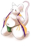 anthro belly blush clothing fur humanoid_hands kemono male moobs navel overweight overweight_anthro overweight_male simple_background solo underwear white_background white_body white_fur armadirou mammal murid murine rat rodent 2020 hi_res