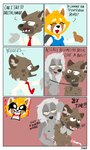 animal_genitalia animal_penis anthro bdsm canine_genitalia canine_penis collar female genitals group knot leash male male/male penis profanity text trio shadydaone aggretsuko sanrio director_himuro haida_(aggretsuko) retsuko ailurid canid canine canis domestic_dog hyena mammal red_panda spotted_hyena 3:5 absurd_res english_text hi_res