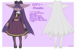 alternative_fashion anthro black_clothing clothed clothing dress footwear front_view fur hair j-fashion lolita_(fashion) multicolored_clothing multicolored_dress purple_hair rear_view solo text white_clothing wolfox004 canid mammal 2020 model_sheet