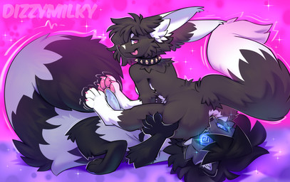 anus ass_on_face butt collar collar_only facesitting feet female fluffy fluffy_tail foot_fetish foot_play footjob genitals hypnosis hypnotic_eyes long_ears lying male male/female mind_control nude on_back pawpads paws penis raised_tail sex sitting_on_another spiked_collar spikes tail tongue tongue_out dizzymilky absurd_res hi_res