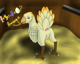 animal_genitalia butt cloaca female feral genitals impregnation_request looking_at_viewer looking_back looking_back_at_viewer presenting presenting_cloaca presenting_hindquarters requesting sex_request solo valus_shadewalker final_fantasy square_enix avian chocobo 5:4 absurd_res hi_res