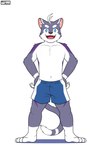 4_toes anthro barefoot blue_eyes bottomwear clothing feet fur looking_at_viewer male shorts simple_background solo toes white_background seandemon domestic_cat felid feline felis mammal 2022 2:3 hi_res watermark