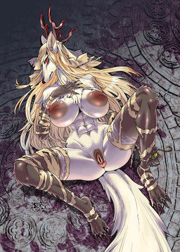 abs animal_genitalia animal_vulva anthro antlers athletic athletic_anthro athletic_female bandage big_breasts breasts canine_genitalia canine_vulva claws female fur genitals horn muscular muscular_anthro muscular_female nipples nude solo vulva white_body white_fur kuroshiki bloodborne fromsoftware mythology sony_corporation sony_interactive_entertainment vicar_amelia beast_(bloodborne) canid canine canis mammal monster mythological_canine mythological_creature werecanid werecanine werecreature werewolf wolf