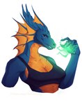 5_fingers anthro breasts claws female fingers green_eyes horn non-mammal_breasts simple_background smile solo spines teeth white_background vexstacy mythology dragon mythological_creature mythological_scalie scalie wingless_dragon 2022 absurd_res digital_media_(artwork) hi_res