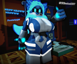 blue_eyes blue_hair ear_markings female fingers hair machine prototype smile solo tail text ktiiejiju changed_(video_game) roblox prototype_(changed) robot 3d_(artwork) 6:5 absurd_res digital_media_(artwork) hi_res watermark