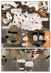 anthro black_nose clothed clothing dialogue eyewear female forest forest_background fur genitals glasses group hair male male/female nature nature_background nude plant pussy text tree white_body white_eyewear white_fur white_glasses ozzymandy canid canine canis domestic_dog mammal 2025 absurd_res comic digital_drawing_(artwork) digital_media_(artwork) english_text hi_res