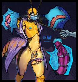 abdominal_bulge ambiguous_gender anal anal_penetration antennae_(anatomy) anthro balls bdsm bodily_fluids breasts bullying chain chastity_belt chastity_device clothing coat collar dildo dildo_in_ass dildo_insertion dominant dominant_ambiguous egg_vibrator exhibitionism front_view genital_fluids genitals male male_penetrated mask mostly_nude nipples nudist object_in_ass oral oral_penetration outside penetration penis precum presenting punishment raincoat sex_toy sex_toy_in_ass sex_toy_in_mouth sex_toy_insertion small_breasts solo strapped_in_toy submissive submissive_male sweat teal_nipples tears thick_thighs topwear vibrator view walking anmoriiii animal_humanoid arthropod avian avian_humanoid beetle bird_humanoid humanoid hymenopteran insect wasp detailed digital_drawing_(artwork) digital_media_(artwork) hi_res
