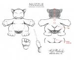 2015 bodily_fluids cum erection front_view genital_fluids genitals humanoid_genitalia humanoid_penis ket-ralus male nuzzle_(character) penis rear_view semi-anthro simple_background sketch solo