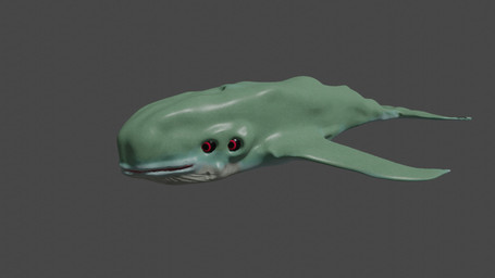 ambiguous_gender black_sclera feral fin glistening glistening_body green_body grey_background looking_forward multi_eye red_eyes simple_background solo tail tail_fin mike37 aquatic cetacean mammal whalien 16:9 3d_(artwork) digital_media_(artwork) hi_res widescreen