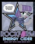 bangs belt blue_eyes camo dialogue eyeshadow female hair looking_at_viewer makeup poster poster_template purple_hair rock solo star text pixelkitties friendship_is_magic hasbro my_little_pony boulder_(mlp) maud_pie_(mlp) earth_pony equid equine horse mammal pony 2014 english_text