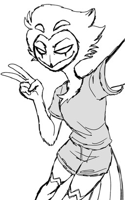 anthro bottomwear clothing gesture hand_gesture male selfie shirt shorts smug smug_face solo t-shirt topwear v_sign zimakum hellaverse helluva_boss stolas_(helluva_boss) absurd_res digital_drawing_(artwork) digital_media_(artwork) hi_res monochrome sketch unfinished