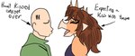 anthro bald brown_hair clothing duo eyelashes eyes_closed female hair horn jacket light-skinned_male light_body light_skin long_hair male multicolored_body multicolored_scales orange_body orange_scales puckered_lips scales simple_background snout spikes spikes_(anatomy) tan_body tan_scales text tongue topwear two_tone_body two_tone_scales white_background banco cavemanon_studios goodbye_volcano_high snoot_game anon_(snoot_game) rosa_(gvh) aquilops ceratopsian dinosaur human mammal ornithischian prehistoric_species reptile scalie 2024 digital_drawing_(artwork) digital_media_(artwork) english_text hi_res