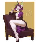 alcohol anthro beverage chair feet femboy furniture looking_at_viewer male on_chair sitting sitting_on_chair solo speech_bubble wine dakaliginous grier_(dakaliginous) bat mammal full-length_portrait hi_res portrait