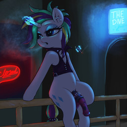 alternative_fashion animal_genitalia animal_penis anthro cigarette clothed clothing crossgender cutie_mark ear_piercing ear_ring equine_genitalia equine_penis ftg_crossgender fti_crossgender genitals gynomorph hair horn intersex magic multicolored_hair penis piercing punk ring_piercing semi-anthro solo white_body t72b friendship_is_magic hasbro my_little_pony mythology raripunk rarity_(mlp) equid equine mammal mythological_creature mythological_equine unicorn 1:1 absurd_res hi_res