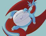 2022 absurd_res ambiguous_gender belly belly_rub belly_squish big_belly blue_background blue_body claws digital_drawing_(artwork) digital_media_(artwork) disembodied_hand dragon duo eyes_closed fangs feral generation_3_pokemon grey_body grey_scales hand_on_belly happy hi_res long_tail lying multicolored_body mythological_creature mythological_scalie mythology nintendo on_back open_mouth open_smile overweight overweight_ambiguous overweight_feral pokemon pokemon_(species) quadruped red_body reptile salamence scales scalie simple_background smile solo_focus squish tail teeth wings xeniyy