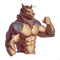 5_fingers abs anthro biceps big_muscles black_body brown_body brown_countershading brown_eyebrows brown_eyes brown_fur countershade_arms countershade_torso countershading eyebrows fingers fist front_view fur looking_aside male mouth_closed muscular muscular_anthro muscular_male neck_tuft nipples nude nude_anthro nude_male pecs pupils simple_background snout solo tuft whiskers white_background white_sclera kingarthur_i canid mammal 2023 digital_drawing_(artwork) digital_media_(artwork) half-length_portrait portrait