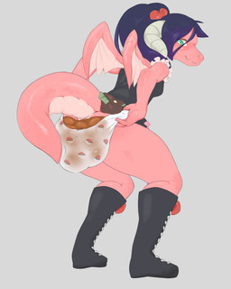 accessory anthro biped bow_(feature) bow_accessory bow_ribbon clothing crouching feces female footwear hair hair_accessory hair_bow hair_ribbon horn looking_back panties pooping rear_view ribbons scatplay shirt shoes simple_background soiling solo tail topwear underwear wings linsaya mythology dragon mythological_creature mythological_scalie scalie 2019 4:5 absurd_res character_request hi_res