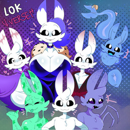 anthro big_breasts breasts cape clothing female green_body group male multiverse purple_body text white_body white_eyes lokbunny17 lok_bunny aquatic arachnid arthropod fish goo_creature lagomorph leporid mammal rabbit spider vampire 1:1 english_text hi_res
