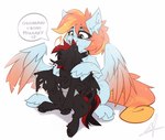 bandage collar duo female feral male male/female text wings midnightflight hasbro my_little_pony mythology fan_character bat_pony equid equine horse mammal mythological_creature mythological_equine pegasus pony absurd_res hi_res translation_request