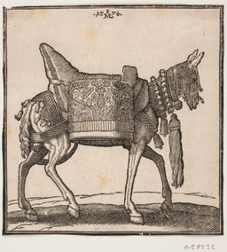 1576 ambiguous_feral ambiguous_gender basket bell bell_collar collar container cowbell cowbell_collar detailed_background feral hooves outside quadruped saddle side_view solo standing tail tassels unguligrade melchior_lorck public_domain equid equine hybrid mammal mule 16th_century absurd_res ancient_art dated hatching_(art) hi_res monochrome shaded signature traditional_media_(artwork)