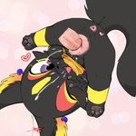 3_toes 5_fingers animal_genitalia animal_pussy anus black_body black_ears black_fur black_nose black_tail bodily_fluids canine_genitalia canine_pussy cheek_tuft cum cum_in_pussy cum_inside disembodied_penis ear_piercing ejaculation facial_tuft fangs feet female feral fingers fluffy fluffy_tail fur genital_fluids genitals gradient_inner_ear heart_symbol humanoid_genitalia humanoid_hands humanoid_penis long_tail male one_eye_closed pawpads penis piercing pink_anus pink_background pink_pussy pupils purple_eyes pussy simple_background solo tail teeth teeth_showing toes tuft vaginal vaginal_fluids vein veiny_penis yellow_inner_ear aka_leopard bandai_namco pac-man_(series) pac-man_party patra anubian_jackal canid canine canis jackal mammal 1:1 absurd_res hi_res