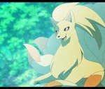 ambiguous_gender chest_tuft feral leaf looking_at_viewer multi_tail open_mouth outside pawpads paws plant red_eyes smile solo tail teeth tongue tree tuft kompeito nintendo pokemon generation_1_pokemon ninetales pokemon_(species)