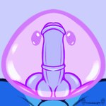 1:1 animal_genitalia animal_penis animated anthro balls blue_body bodily_fluids bouncing bubble_filling cum cum_inside ejaculating_while_penetrated ejaculation equine_genitalia equine_penis erection genital_fluids genitals goo_creature humanoid hybrid hybrid_genitalia hybrid_penis knot knotted_equine_penis kobold lailea_zuvi male nude penis short_playtime simple_background slime solo virexialislight