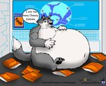 anthro belly belly_fur belly_rub big_belly bloated chip_bag chips_(food) claws finger_claws food fur gluttony hands_on_belly male map navel navel_outline obese obese_anthro obese_male overweight overweight_anthro overweight_male satisfied satisfied_look solo special_agent spy stuffing stuffing_(food) tail text toe_claws wanted_sign k9manx90_(artist) dreamworks madagascar_(series) the_penguins_of_madagascar classified arctic_wolf canid canine canis mammal wolf hi_res