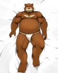 5_toes anthro bear beat_you_(artist) biceps big_muscles black_eyes black_nose blush brown_fur chubby fundoshi fur grizzly_bear juuichi looking_at_viewer lying male morenatsu muscles nipples pecs pose solo toes underwear
Rating: Questionable
Score: 10
User: BlackBoltEX
Date: May 22, 2013