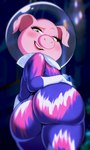 2024 anthro armor big_butt butt clothed clothing digital_media_(artwork) domestic_pig eyelashes female green_eyes headgear helmet hi_res illumination_entertainment mammal open_mouth rosita_(sing) sing_(movie) solo spacesuit suid suina sus_(pig) thick_thighs wildblur