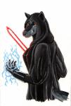 anthro cloak clothing holding_object holding_weapon lightsaber melee_weapon red_lightsaber simple_background sith solo weapon white_background adleisio star_wars void_(abyssa) hi_res