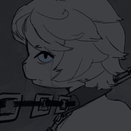 anthro blue_eyes bodily_fluids bound chain chained collar crying fluffy fluffy_hair hair looking_at_viewer looking_back male neutral_expression sad simple_background solo tears white_body white_hair marzuyo puinkey_(character) domestic_cat felid feline felis mammal 1:1 digital_media_(artwork)