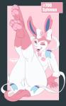 2018 5:8 anthro anthrofied anus breasts claws digital_media_(artwork) eeveelution female fur generation_6_pokemon genitals hashtag hi_res id_number legs_up licking licking_lips licking_own_lips looking_at_viewer mammal nintendo nipples notorious84 number one_eye_closed open_mouth open_smile pawpads pink_body pink_fur pokemon pokemon_(species) pokemorph pussy seductive self_lick simple_background smile solo species_name sylveon teeth text the_pokedex_project tongue tongue_out white_body white_fur wink