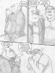 anthro bear begging chalkboard clothed clothing comic dialogue digital_media_(artwork) duo english_text eyewear glasses graphite_(artwork) greyscale hat headgear headwear hi_res information_board male mammal markwulfgar mixed_media monochrome necktie pencil_(artwork) slightly_chubby speech_bubble student teacher teacher_and_student text traditional_media_(artwork)