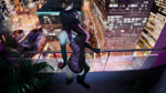 alcohol anthro balcony beverage blurred_background city city_lights cityscape clothing container cup dark_hands dark_legs dark_tail_tip dipstick_ears dipstick_tail dress drinking_glass ear_markings ear_piercing female glass glass_container glass_cup hair highrise houseplant markings multicolored_ears night piercing purple_clothing purple_dress purple_ear_tips purple_hair railing solo tail tail_markings white_body wiggling_tail wind wine wine_glass cold_scaly_wyvern oini shadowfox89666 raven_(shadowfox89666) canid mammal 16:9 2d_animation animated hi_res motion_tweening short_playtime sound webm widescreen