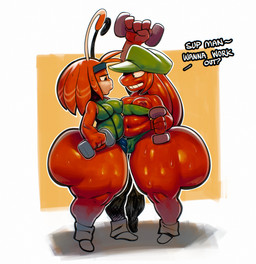 4_fingers accessory alternate_species antennae_(anatomy) anthro areola areola_outline asking_another bandeau belly big_butt big_moobs black_clothing black_eyes black_thong black_underwear blue_headband bodily_fluids border bottom_heavy bulge bulge_frottage butt clothed clothing dumbbell duo exercise femboy fingers frottage glistening glistening_areola glistening_belly glistening_body glistening_clothing glistening_eyes glistening_legs glistening_moobs glistening_nipples glistening_pseudo_hair glistening_skin glistening_thighs glistening_thong glistening_underwear green_bandeau green_clothing green_hat green_headwear green_leotard green_thong green_topwear green_underwear hat headband headgear headwear holding_dumbbell holding_object huge_butt huge_thighs humanoid_on_humanoid leotard light long_pseudo_hair male male/male monotone_body monotone_skin moobs multicolored_body narrowed_eyes navel nipple_outline nipple_slip nipples not_furry one_eye_obstructed open_mouth open_smile penile penises_touching pseudo_hair raised_arm red_body red_pseudo_hair red_skin sex simple_background slightly_chubby slightly_chubby_anthro slightly_chubby_male smile standing sweat sweaty_body sweaty_butt sweaty_legs sweaty_skin sweaty_thighs talking_to_another tan_body tan_skin text thick_thighs thong tight_clothing tight_leotard toothy_grin topwear two_tone_body underwear weightlifting weights white_border white_sclera wide_hips workout yellow_background sqoon ferlo_(puwa) jubee_(sqoon) alien alien_humanoid humanoid puwa 2026 colored detailed digital_drawing_(artwork) digital_media_(artwork) english_text hi_res lighting shaded simple_shading busty_boy_(lore) male_(lore)