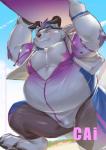 anthro barazoku belly blush clothed clothing cute_fangs eyes_closed fangs horn male moobs nipples overweight overweight_anthro overweight_male solo surfboard teeth vehicle watercraft cai1448331577 lifewonders tokyo_afterschool_summoners behemoth_(tas) monster 2019 absurd_res hi_res