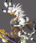 anthro armor beak blue_eyes blush bow_(weapon) braided_pseudo_hair duo feathers great_eagle_bow hand_on_back male ranged_weapon scarf weapon white_body white_feathers wings yellow_eyes young young_anthro young_male glacierk maravo19 nintendo tears_of_the_kingdom the_legend_of_zelda teba_(tloz) tulin_(tloz) avian rito hi_res father_(lore) father_and_child_(lore) father_and_son_(lore) parent_(lore) parent_and_child_(lore) parent_and_son_(lore) son_(lore)