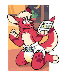 anthro blue_eyes bodily_fluids chest_tuft clothed clothing detailed_background diaper diaper_fetish diaper_only footprint fur fur_markings genital_fluids gesture hand_gesture happy holding_diaper kneeling male markings multicolored_arms multicolored_body multicolored_ears multicolored_face multicolored_fur multicolored_legs multicolored_tail pawprint peekabu_(diaper) pink_tongue pointing pointing_at_self red_body red_fur solo tail tongue tongue_out topless touching_diaper tuft unclean_diaper urine used_diaper wearing_diaper wet_diaper white_body white_chest white_diaper white_fingers white_fur white_toes littlebeauboy abuniverse peekabu lucaroo kangaroo macropod mammal marsupial sodaroo hi_res