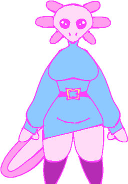 8-bit belt big_eyes black_clothing black_legwear blinking blue_clothing blue_dress clothed clothing dress female leggings legwear looking_at_viewer outline pink_outline simple_background solo standing tail white_background spookeyjack amphibian axolotl axolotl_humanoid humanoid marine mole_salamander salamander animated colored colored_line_art low_res