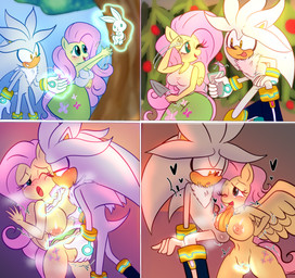 anthro areola balls boots breast_play breasts clothed clothing container cup cutie_mark dress duo erection feathered_wings feathers female feral fingering fingering_partner footwear fur gardening genitals gloves hair half-closed_eyes handwear holding_container holding_cup holding_object licking male male/female narrowed_eyes nipples nude one_eye_closed open_mouth oral outside penile penis penis_lick pink_hair plant sex shoes simple_background smile spread_legs spreading tail telekinesis telekinesisjob titfuck tongue tongue_out vaginal vaginal_fingering vulva wings yellow_body demichan friendship_is_magic hasbro my_little_pony mythology sega sonic_the_hedgehog_(series) fluttershy_(mlp) silver_the_hedgehog equid equine eulipotyphlan hedgehog lagomorph leporid mammal mythological_creature mythological_equine pegasus rabbit absurd_res comic crossover digital_media_(artwork) hi_res