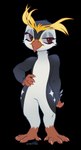 anthro brown_eyes male simple_background solo standing transparent_background lostgoose avian bird penguin 2024 alpha_channel hi_res