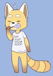 anthro bottomless brush clothed clothing featureless_crotch male pickaxe pickaxe_(minecraft) shirt shirt_only simple_background solo text text_on_clothing text_on_shirt text_on_topwear toothbrush topwear topwear_only porldraws aggretsuko microsoft minecraft mojang sanrio xbox_game_studios resasuke ailurid mammal red_panda hi_res