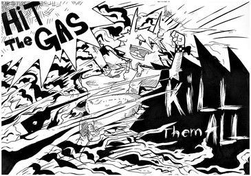 ambiguous_anthro ambiguous_gender anthro clothing solo text herutastic black_and_white english_text monochrome sketch watermark