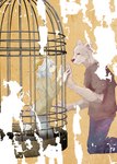 anthro cage duo horn male male/male romantic romantic_couple text shi_kabane beastars pina_(beastars) riz_(beastars) bear bovid caprine dall_sheep mammal sheep comic hi_res japanese_text