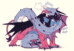 ambiguous_gender bite black_wings blue_body bodily_fluids breath cum duo emanata feral fin genital_fluids multicolored_body pink_body pink_eyes quadruped scales serpentine sex simple_background tan_background tongue tongue_out two_tone_body wings wrapped_around taylor_titmouse mythology dragon mythological_creature mythological_scalie scalie sea_serpent 2025