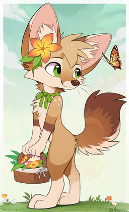 anthro biped butt cloud countershade_torso countershading day feet fingers fur hair male nude nude_anthro nude_male outside sky smile solo standing tail teeth toes whiskers aseethe canid canine fox mammal 2026 digital_drawing_(artwork) digital_media_(artwork) hi_res