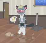 anthro blush bodily_fluids clean_diaper clothed clothing despair desperation diaper fuel_gauge genital_fluids grey_body maid_uniform male meter omorashi potty_dance solo uniform urine_meter wearing_diaper ritzcat animal_crossing nintendo raymond_(animal_crossing) domestic_cat felid feline felis mammal digital_media_(artwork) hi_res